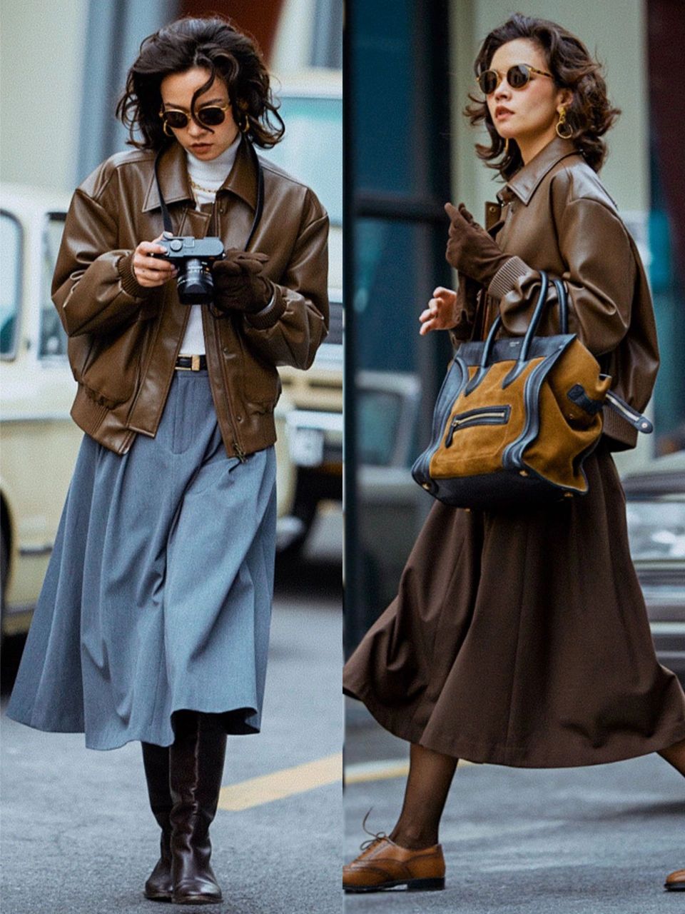 早秋港式复古穿搭示范!