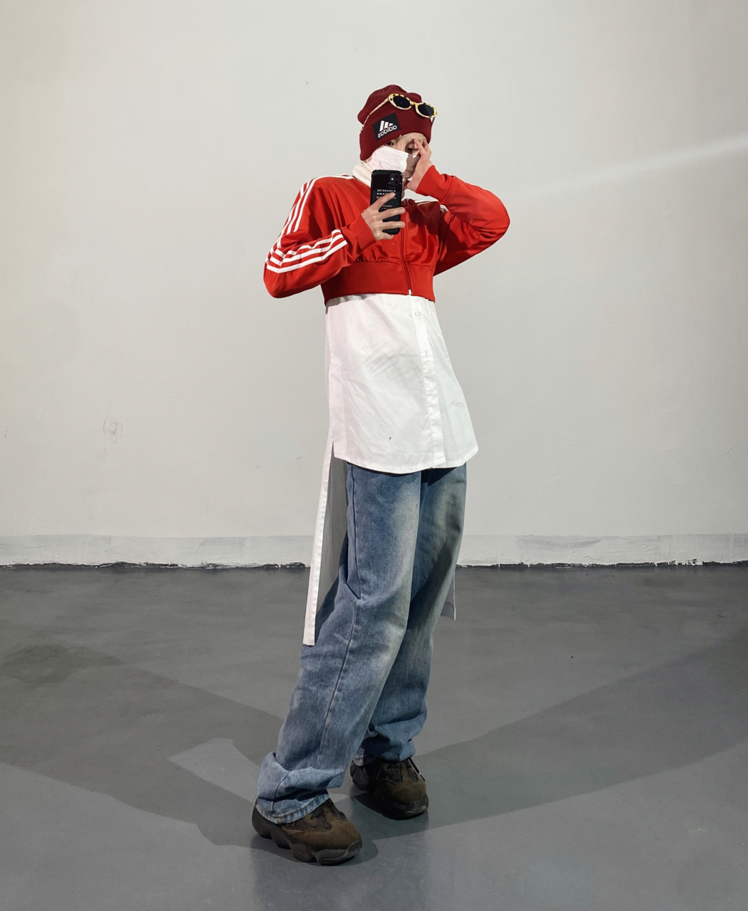 今日分享江草子运动装搭配牛仔裤(第四期) 运动装不管怎么去混搭都很