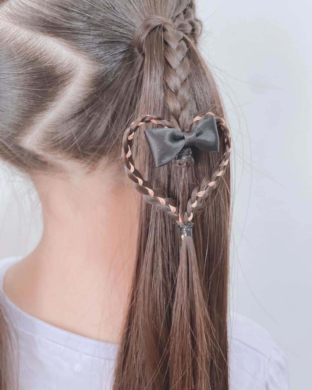 儿童小桃心甜美双辫,编发简单易学,美极了