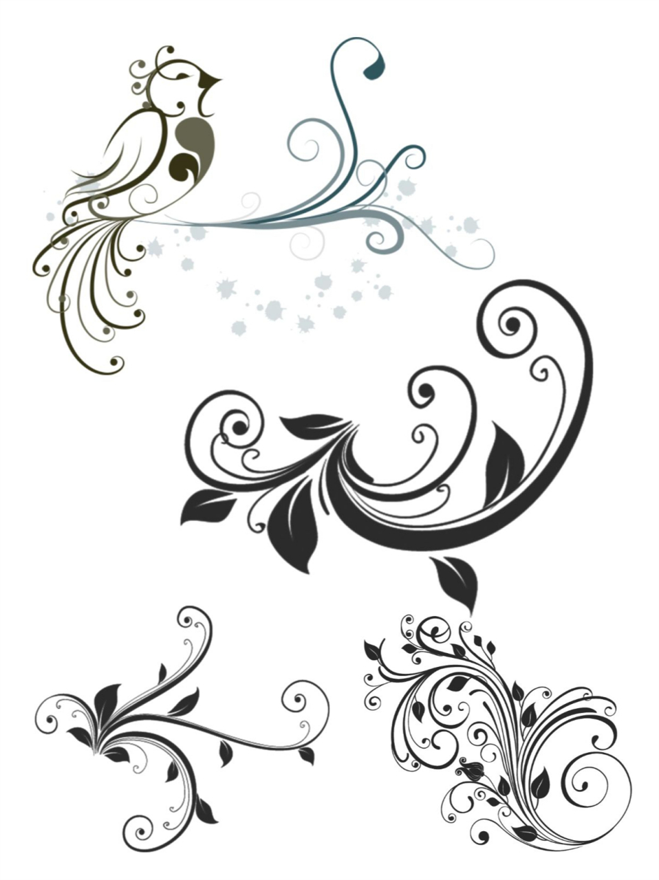 中式藤蔓花纹花边素材  今天为大家带来几组经典的多彩花纹藤蔓和花边