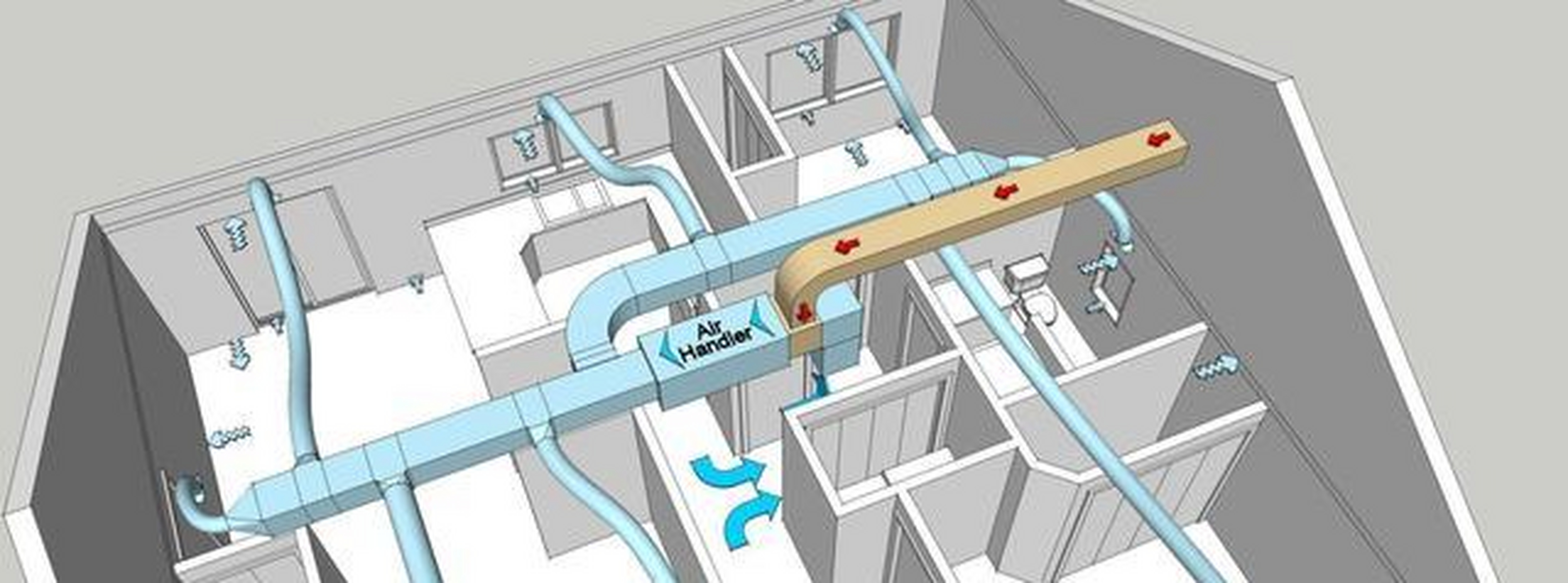 中央新风系统的安装包括主机安装,送,排风管道安装,污风口和新风出口