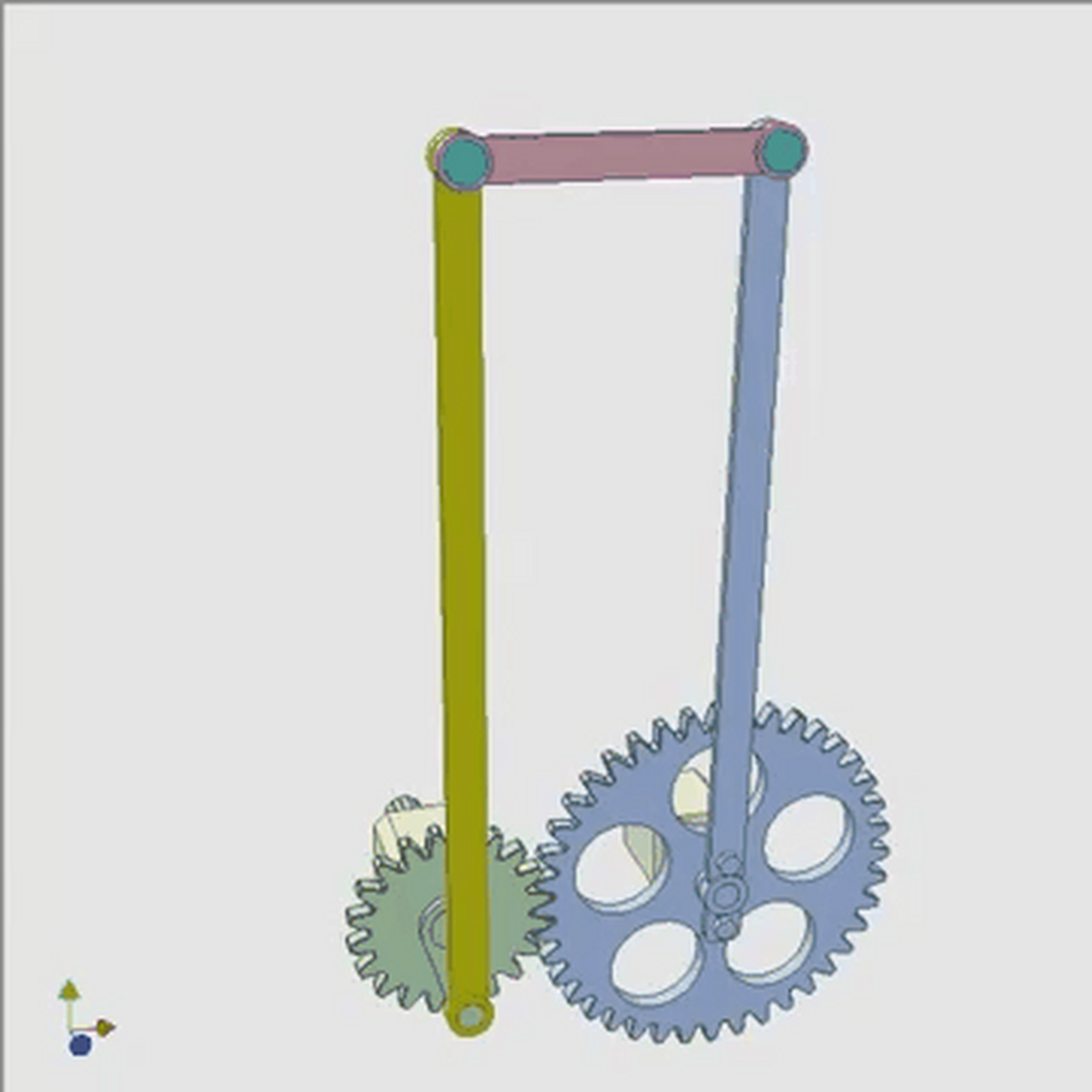 齿轮连杆机构实现直线往复运动