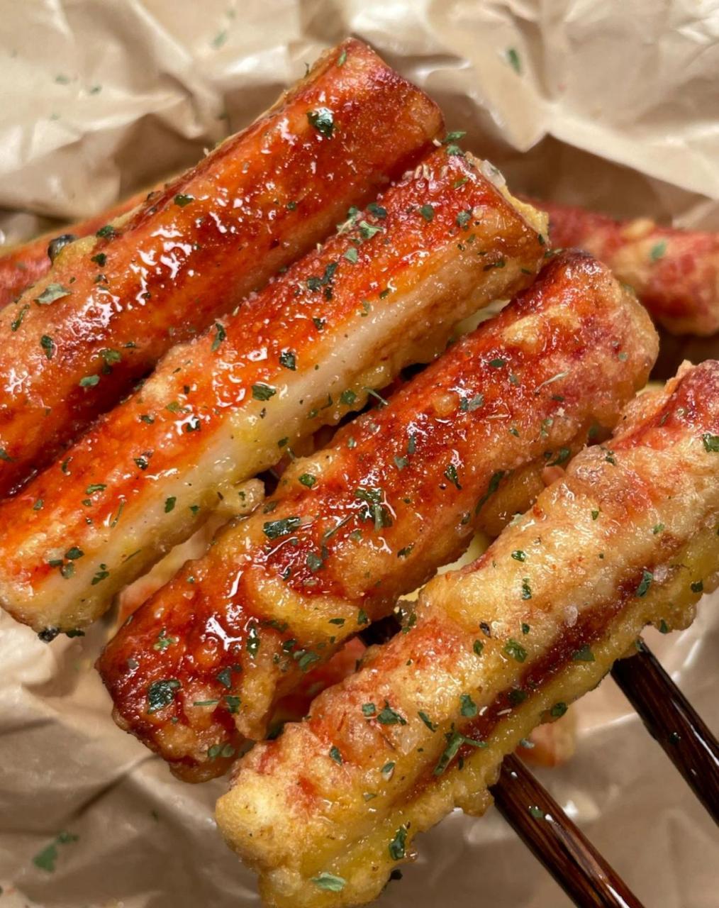 7815食材:蟹肉棒,鸡蛋,淀粉,面粉,黑胡椒,盐