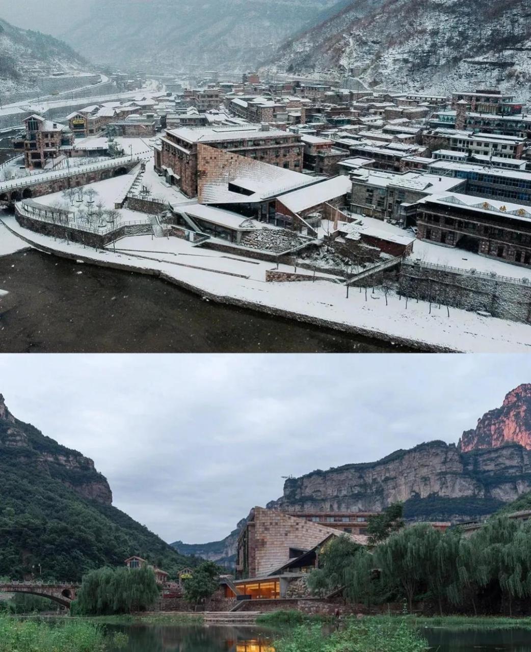 河南太行新宇美术馆--镶嵌于林州石板岩镇街巷之中,背靠太行,面对苍溪