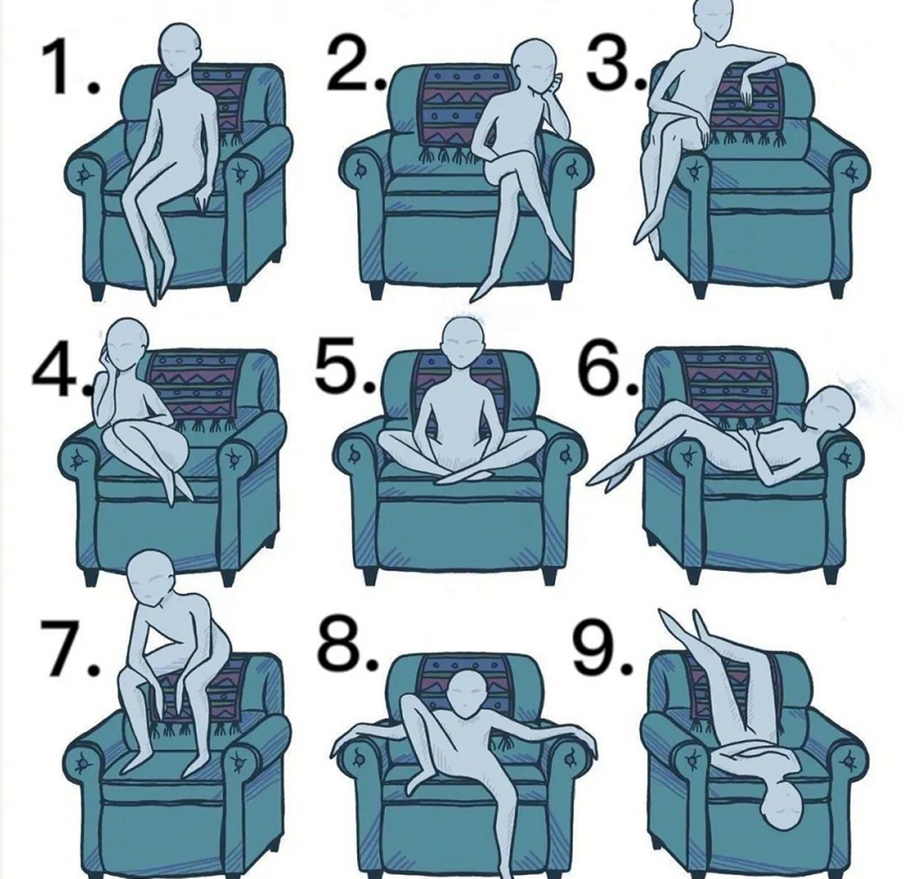 哪个姿势坐沙发最舒服?