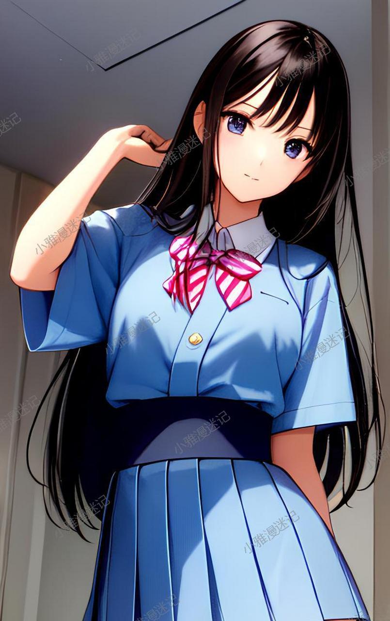 一位日系女生,身着校服,是个高中生哦!