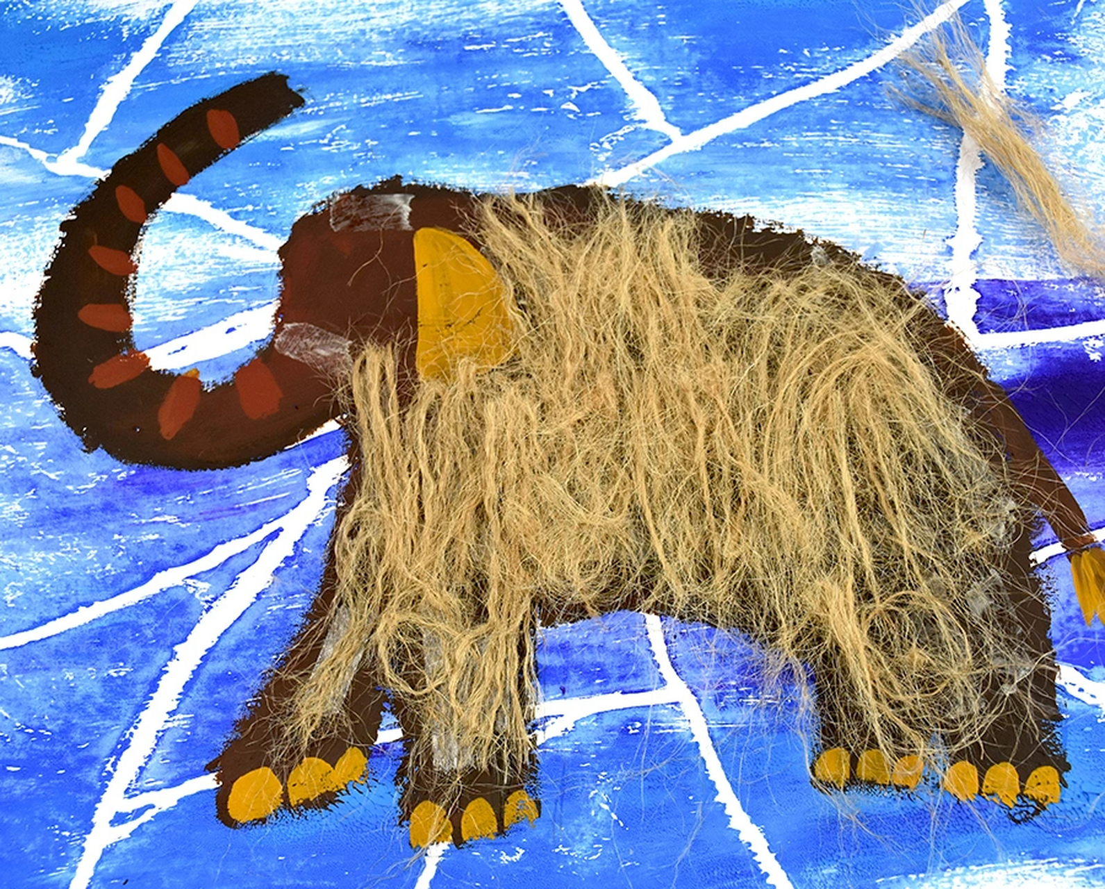 儿童画教程|神秘猛犸象教学重难点  1.