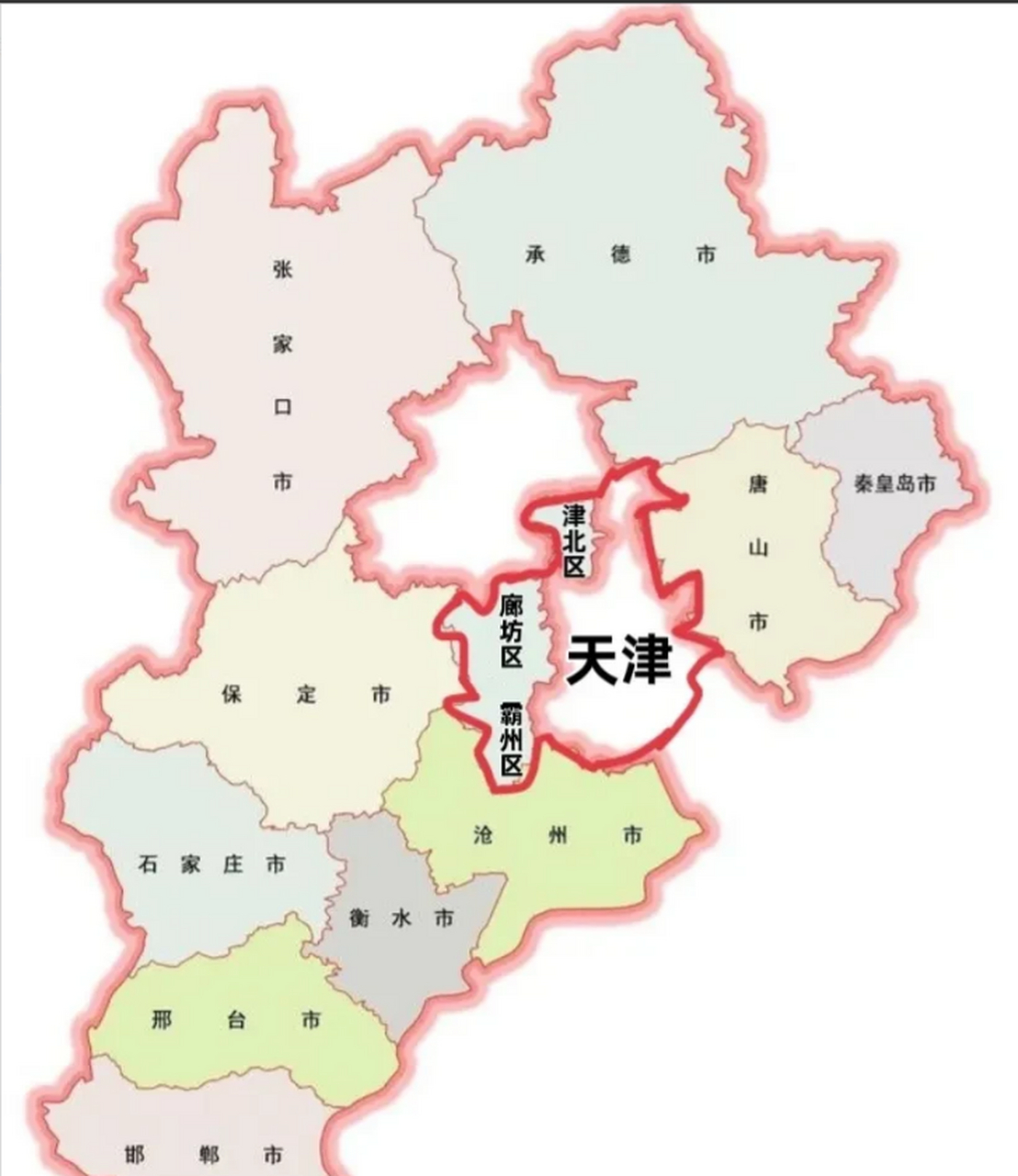 将河北廊坊划入天津版图,振兴天津,壮大北方第一港,同时设立津北区