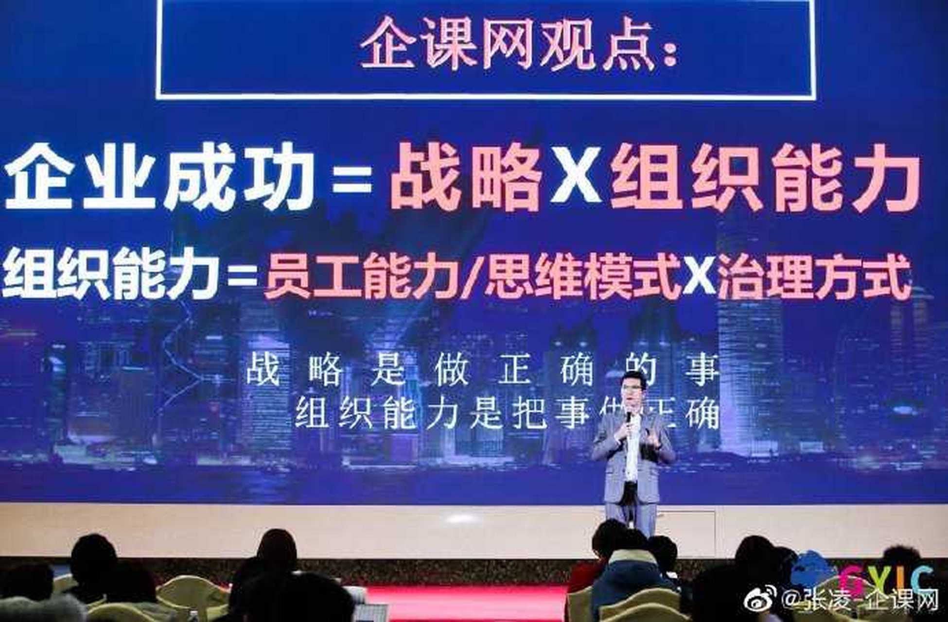 企课网创始人张凌:企业成功=战略 x 组织能力;组织能力=员工能力/思维
