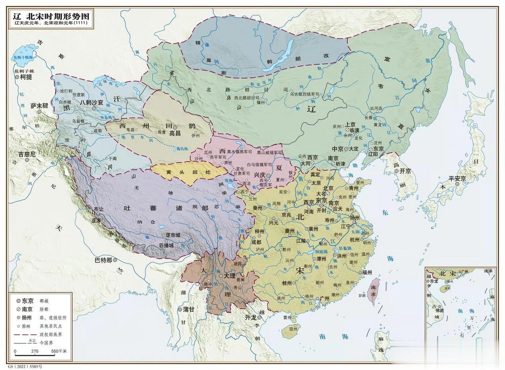 1111年北宋政和元年形势图