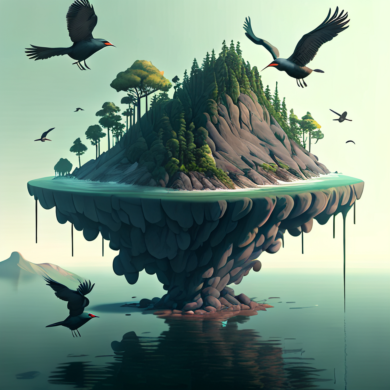 浮来烟岛疑相就,引去山禽好自由.宁谧,明净,意境#百度文心一言来了