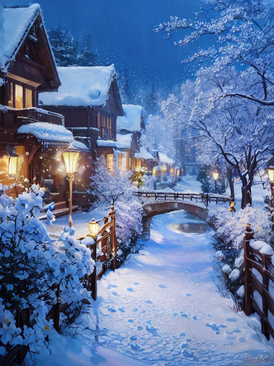 夜色雪景#捕捉冬季美好瞬间