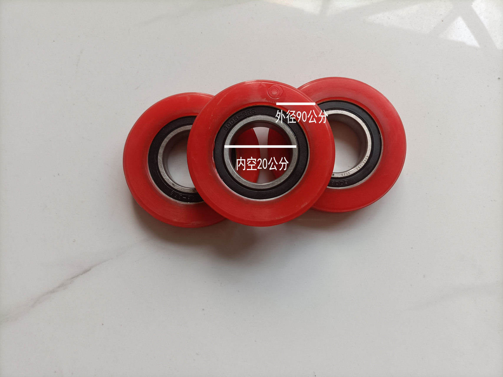 导轮红色包胶导轮万向轮#导轮