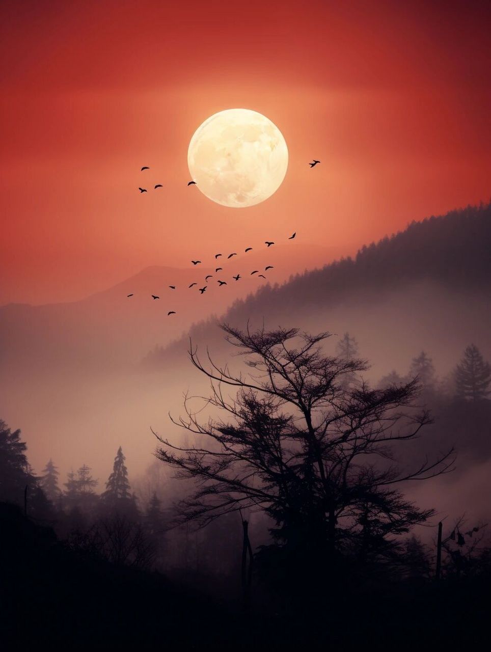 我想把我喜欢的立刻分享给你  其实内心还是很忐忑的,这组红月亮画面