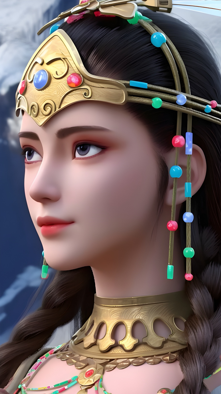 国漫壁纸|新晋国漫女神"慕容燕"高清ai精修手机壁纸:动画《真阳武神》