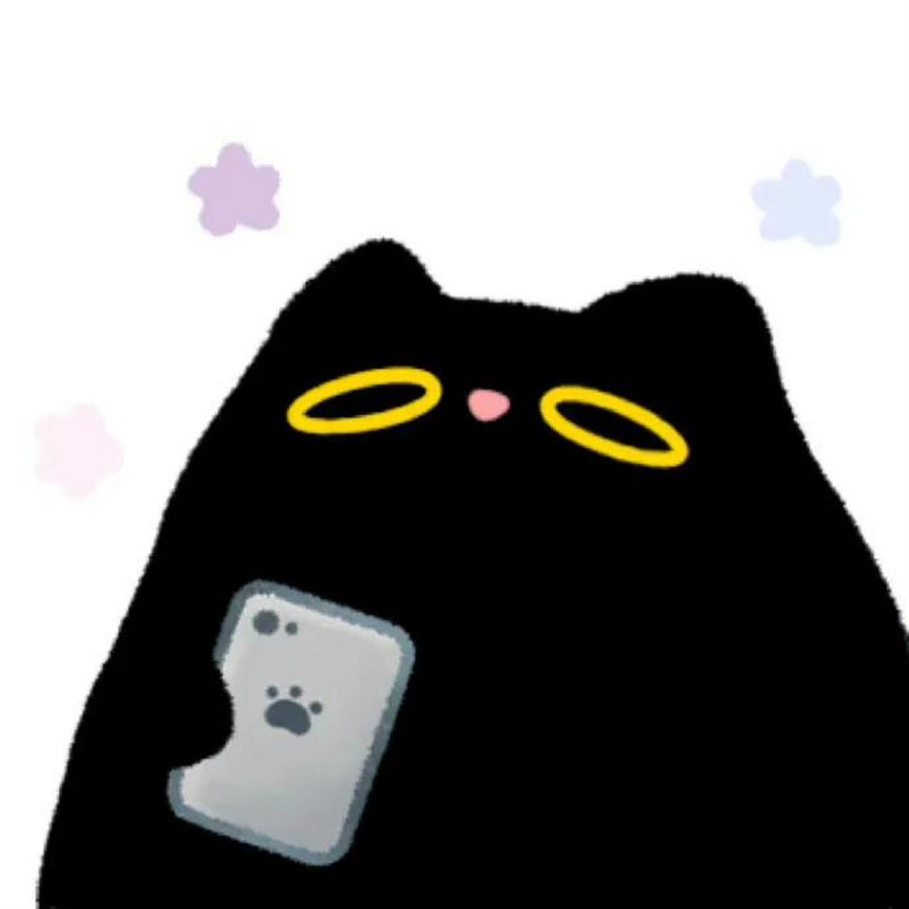 olw black cat小黑猫表情包