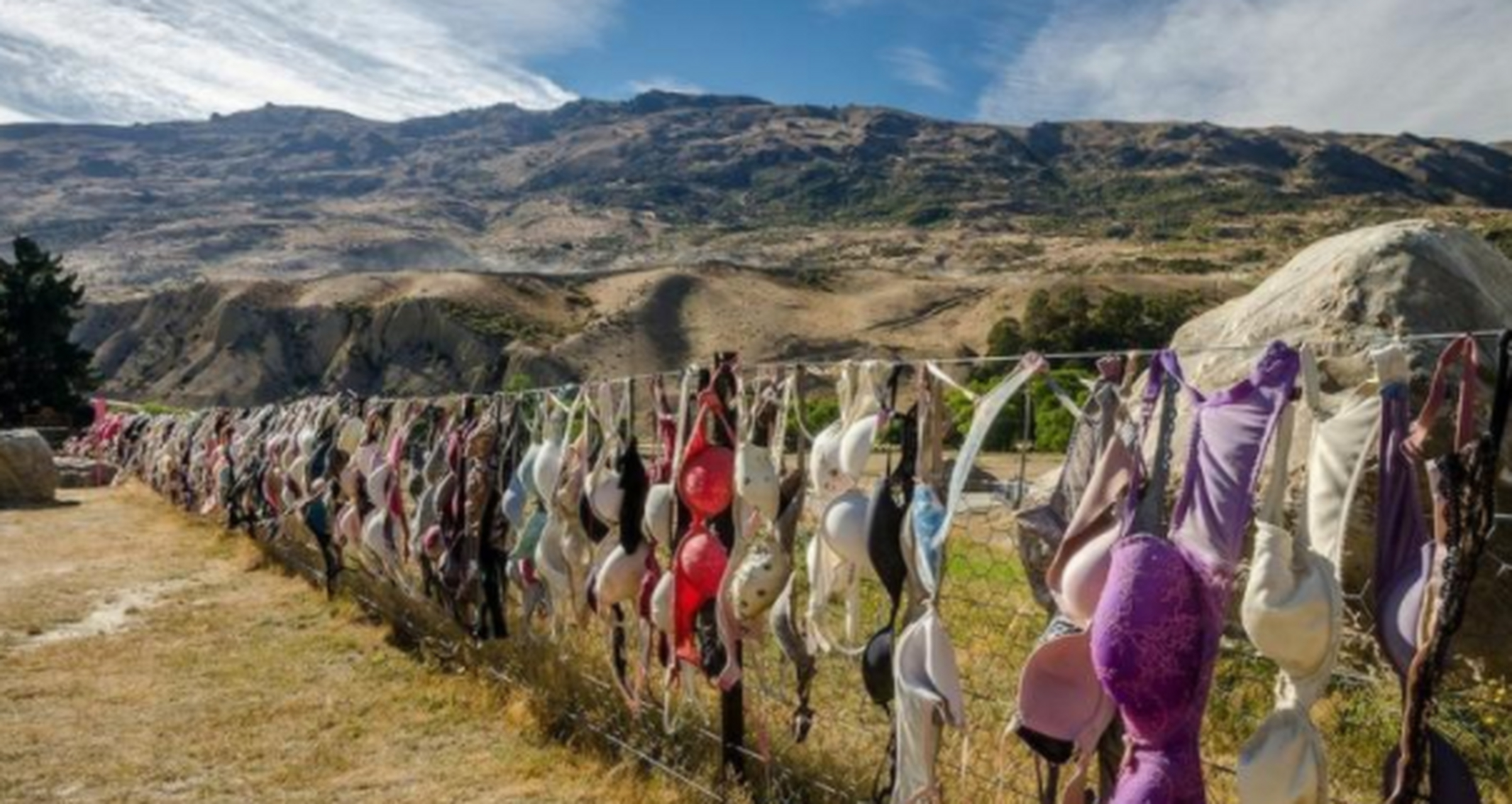 异国风俗:新西兰南岛上的内衣墙,当地男性却请求拆除 这个地点在当地