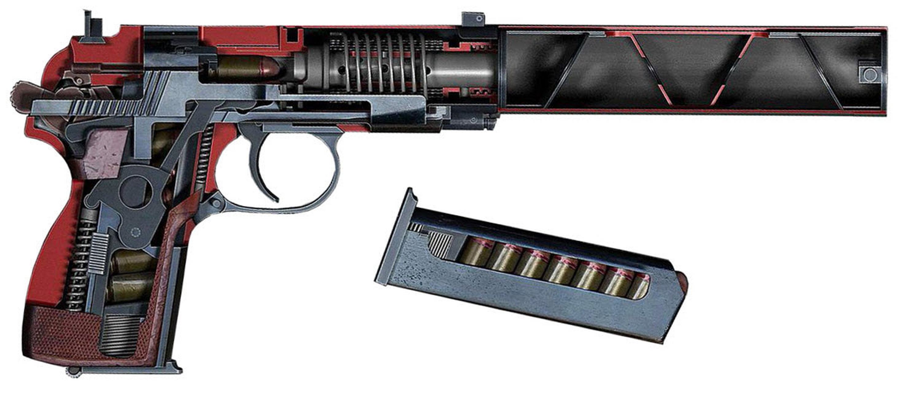 『马卡洛夫pb 9x18mm-静音手枪』上面"pb"是"沉默手枪"的俄语首字母