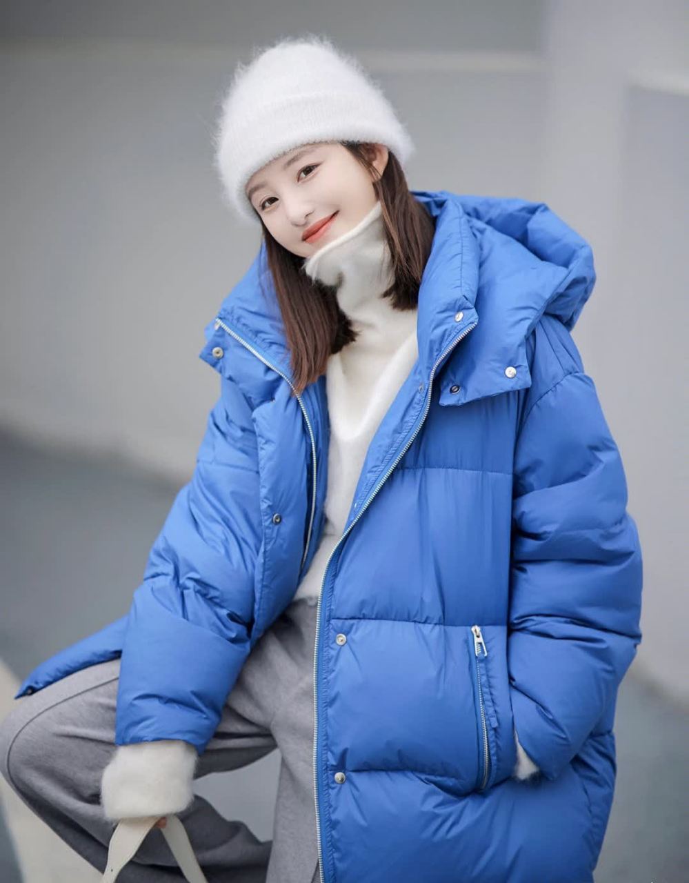 ootd|冬天就靠这件宝蓝色大鹅羽绒服了?