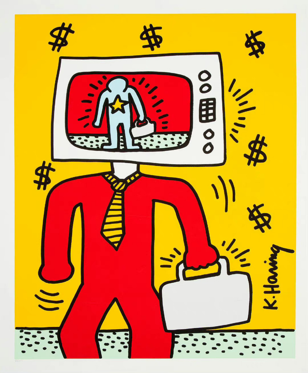 分享美国艺术家凯斯 · 哈林(keith haring)的一组作品.