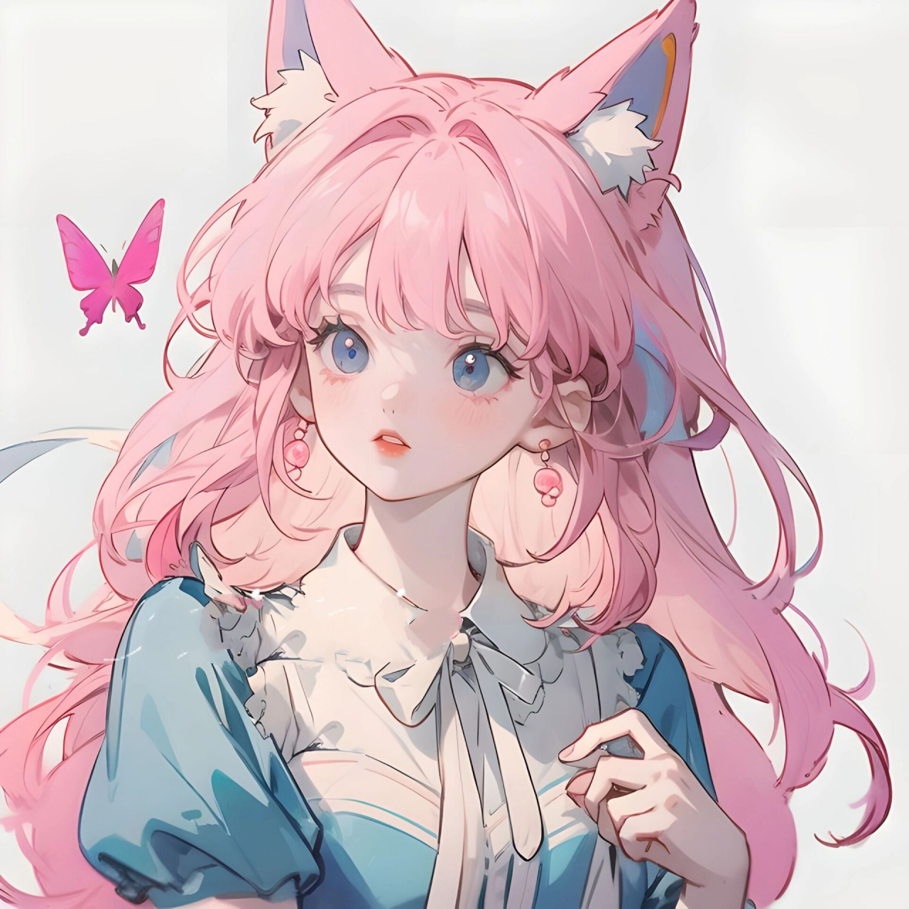 浅粉色小狐狸拟人	浅粉色小狐狸拟人