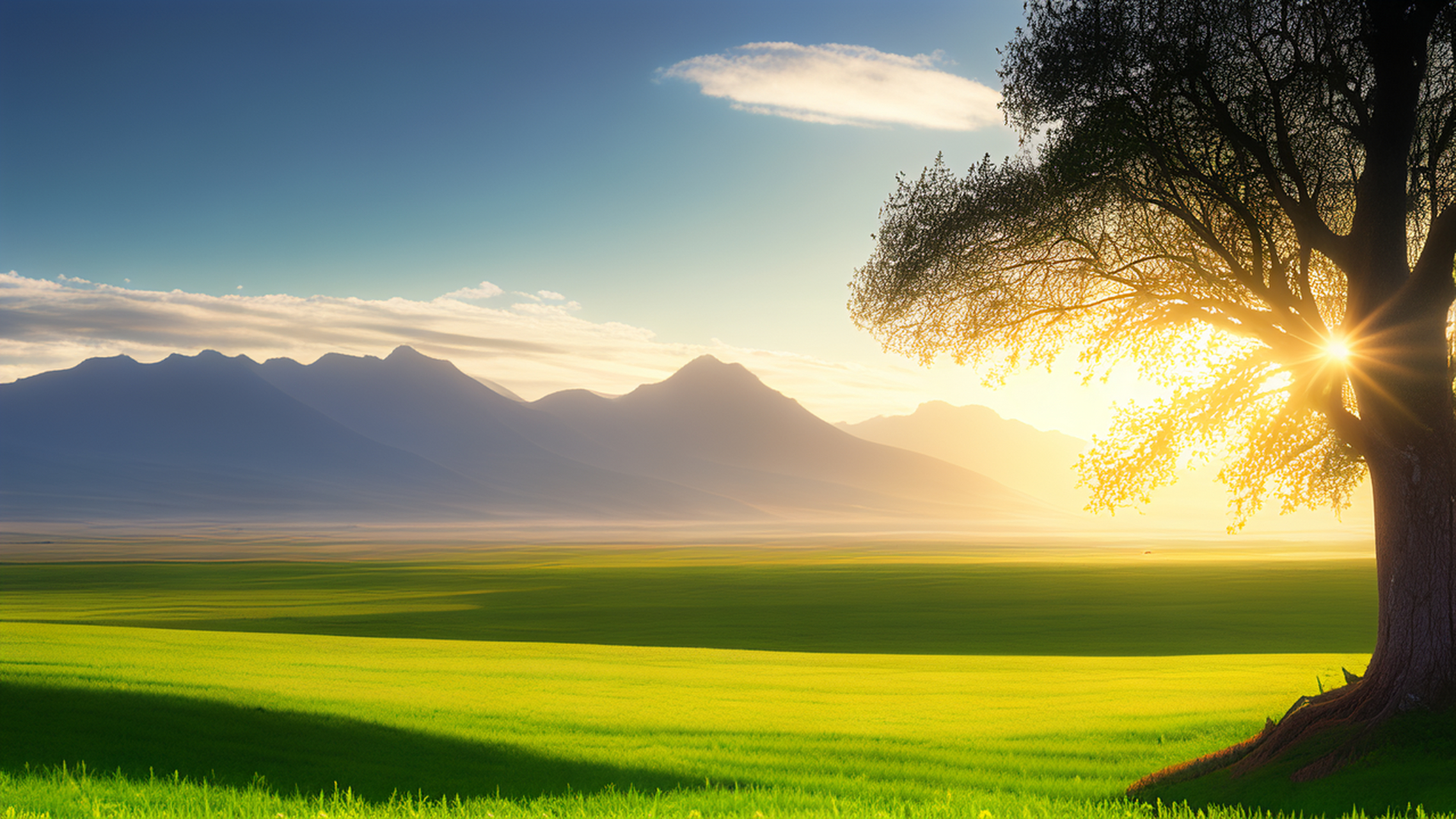 在这片广袤的大地上,一望无际的绿色草原延伸到天际.