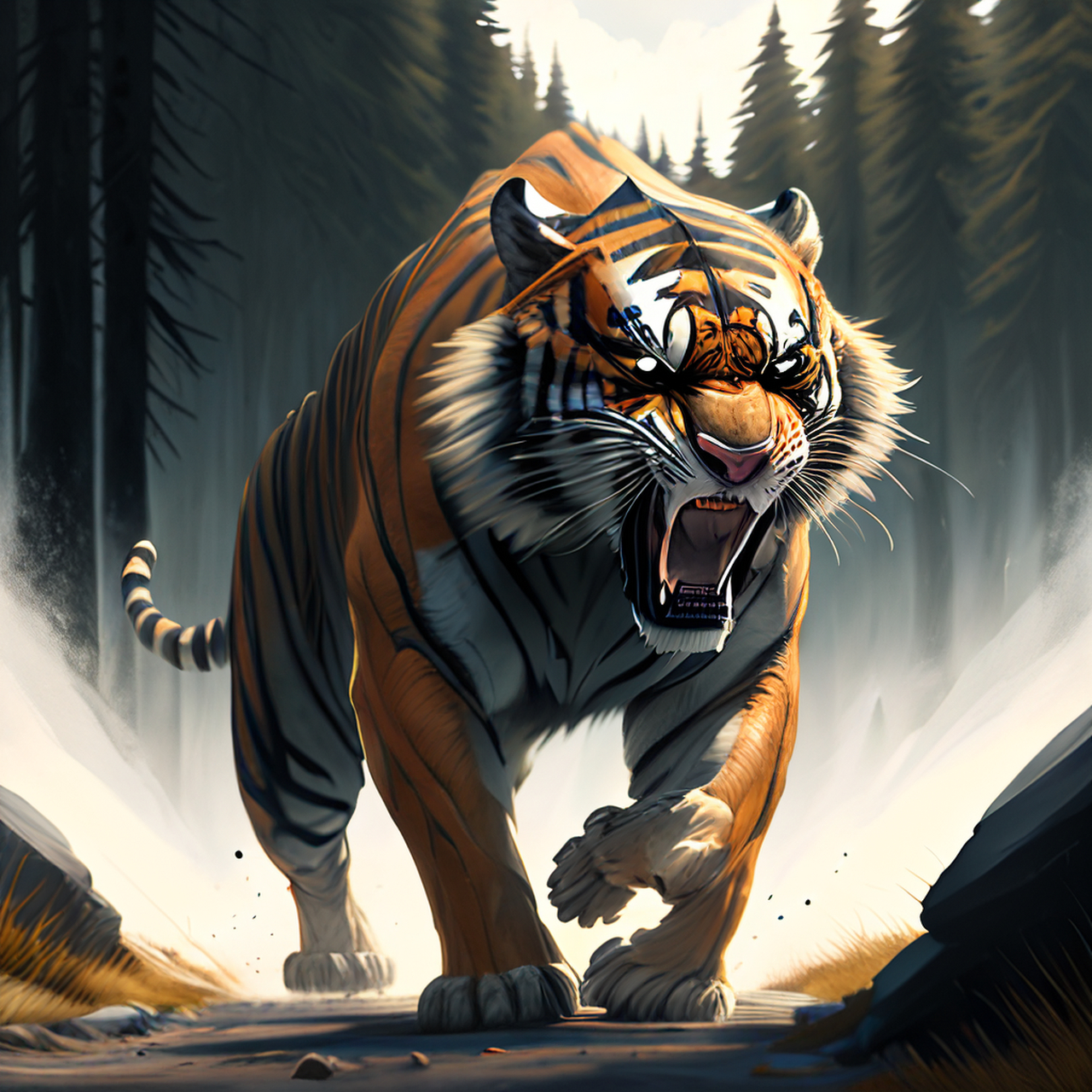 而猛虎咆哮乎后先.