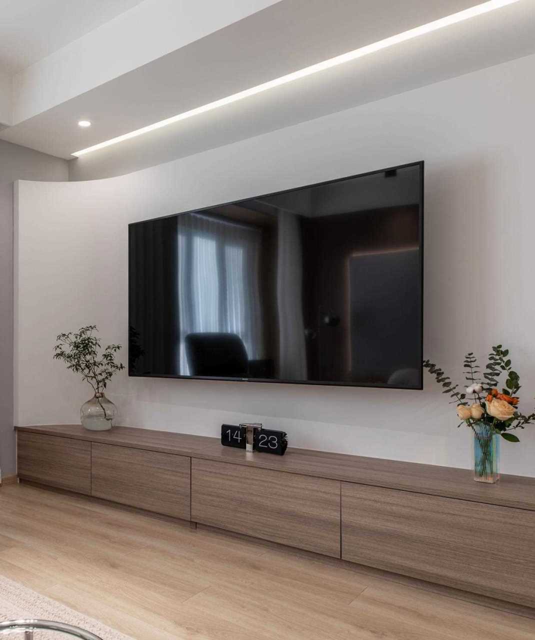 和悦华玺丨电视背景墙[已阅] [晕] 纯白石膏板电视背景墙[赞同] 延展