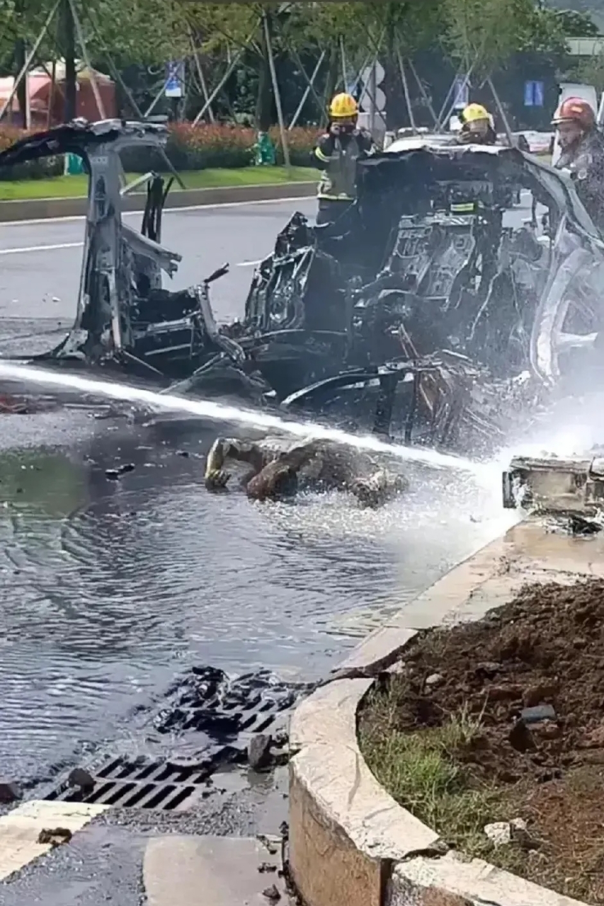 义乌蔚来电车撞击燃烧,女司机直接被活活烧成炭,现场视频让人不敢再看