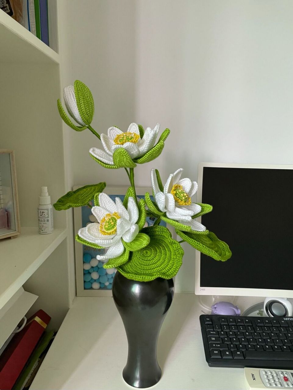 手工编织荷花盆景 真的好脱俗!气质棒棒哒