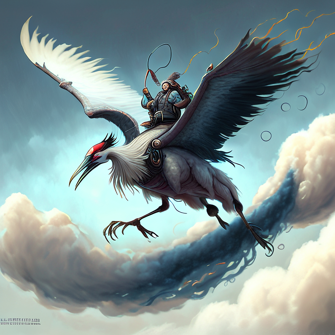 何似著鞭铅汞事,笑骑云外鹤翱翔.静谧,苍茫,明净#百度ai绘图黑科技