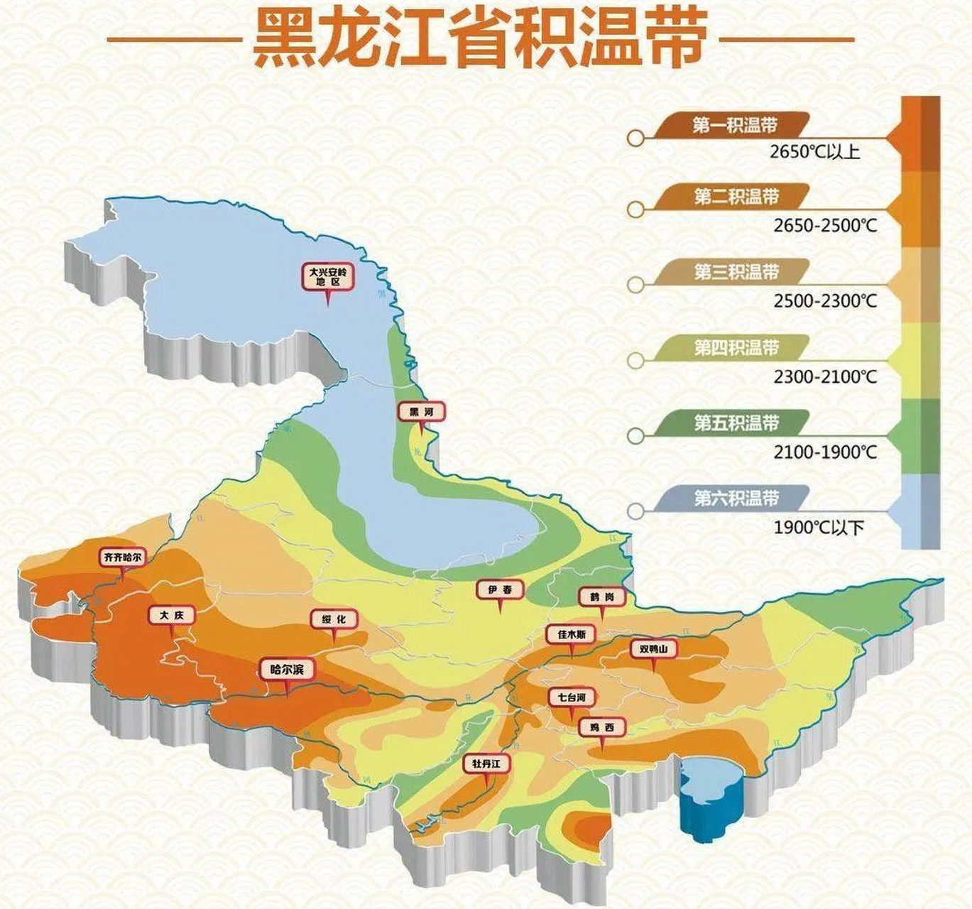 黑龙江省热量积温带分布图