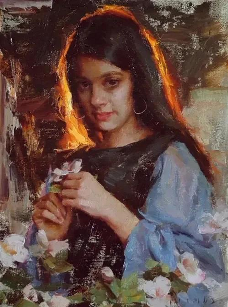 当代美国画家罗伯特库姆斯的人物画作非常漂亮##画家# #油画# #美女