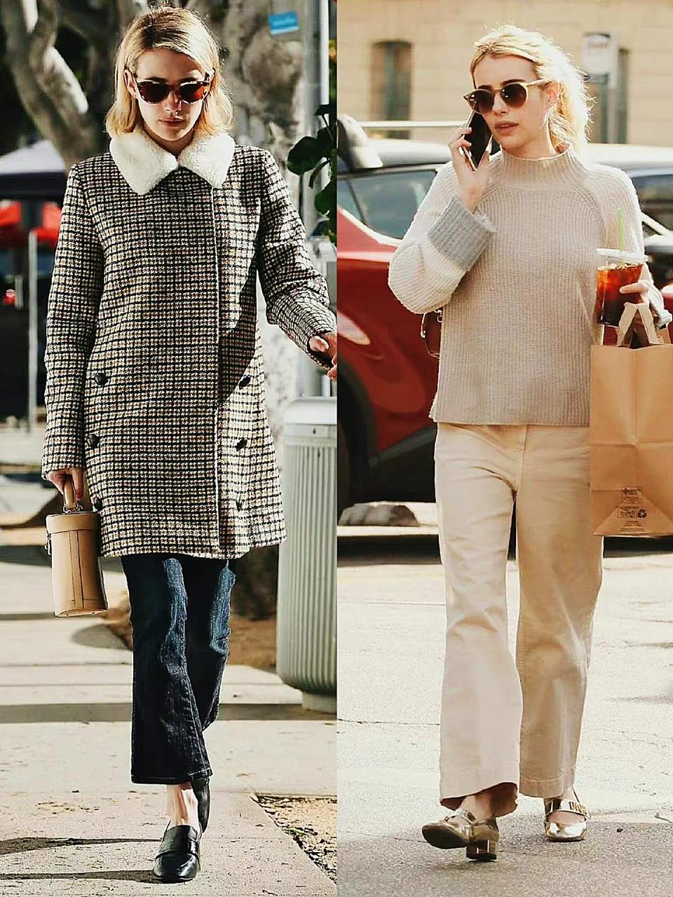 小个子秋冬通勤穿搭范本 身高157的艾玛·罗伯茨的秋冬穿搭 她的穿搭