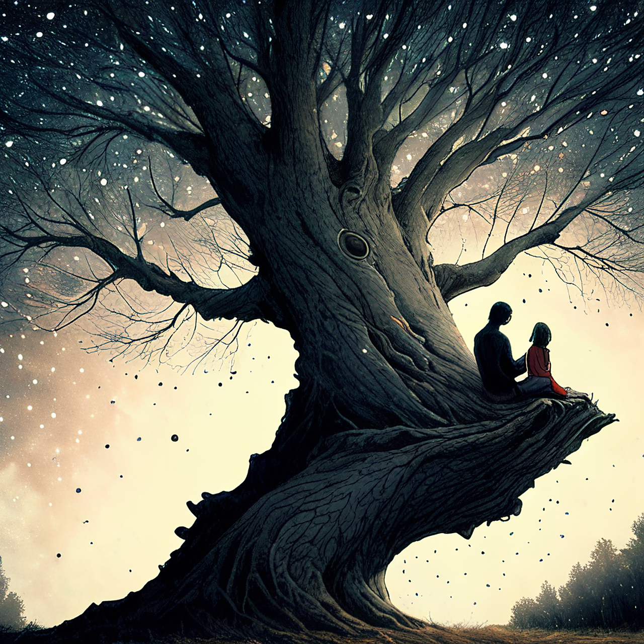 枯藤老树对影#百度ai绘图黑科技