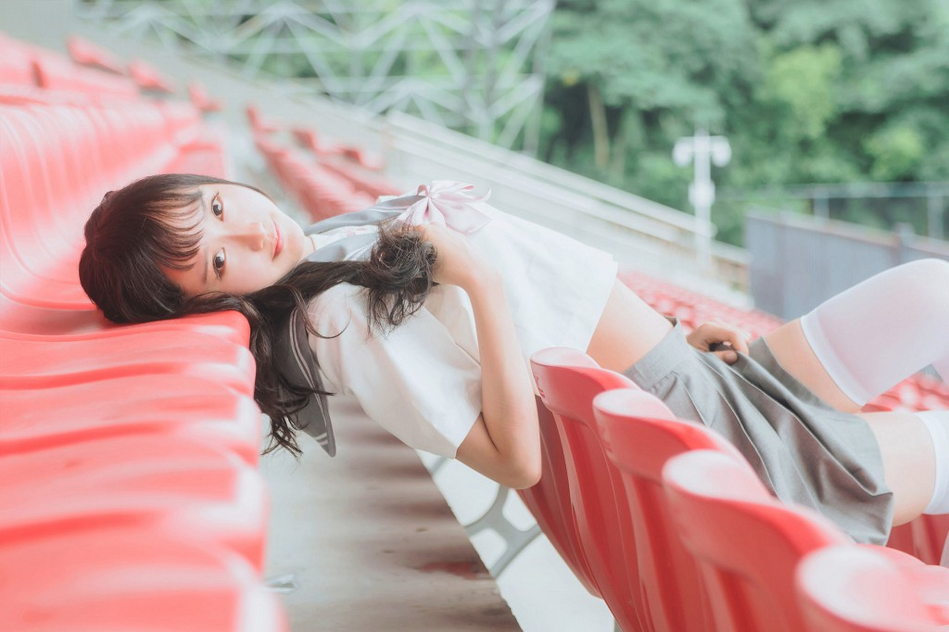 木绵绵owo《灰色jk制服》 [coser美女] 写真集[38p]