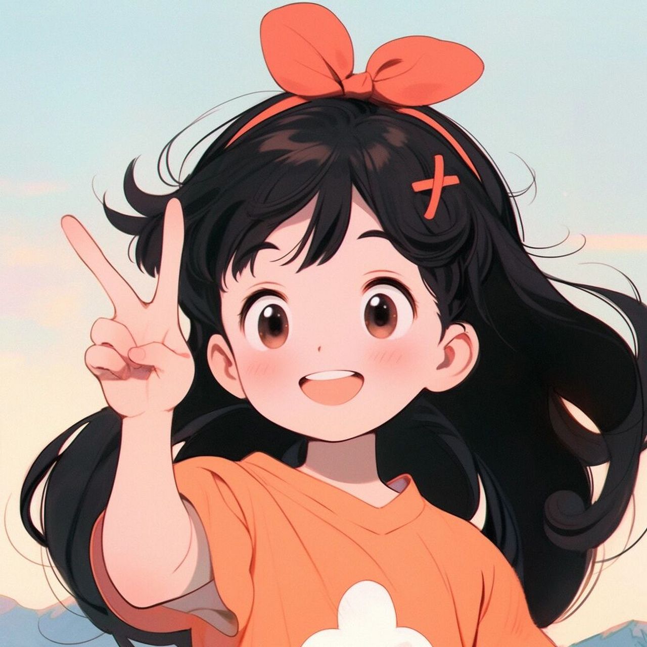 可爱头像|橘色|明天又是元气满满的一天  动漫女生头像#闺蜜头像