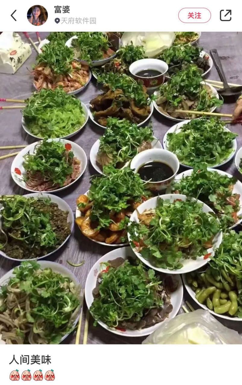 香菜#有网友上传了一张香菜宴的图片,瞬间引爆网络,喜欢吃香菜的