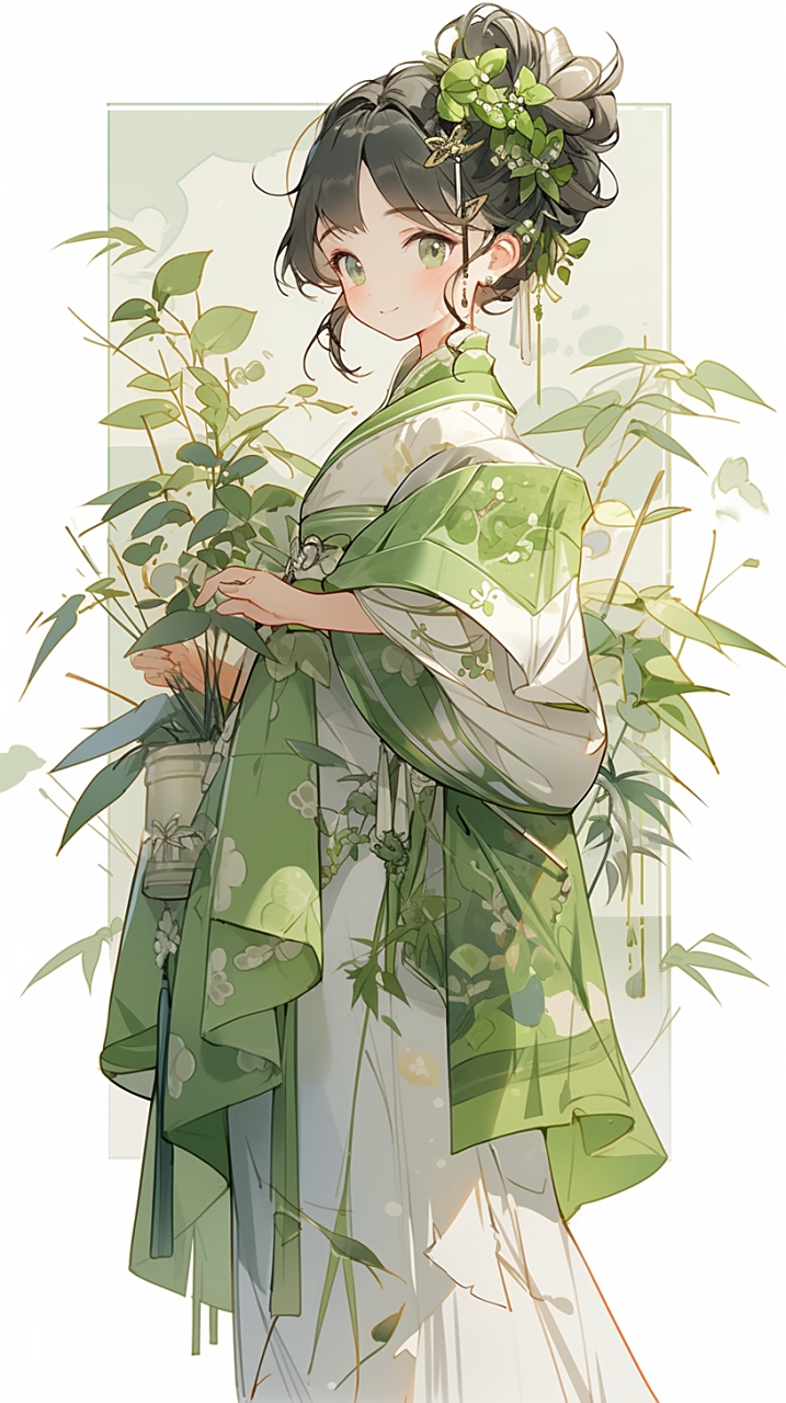 古风美女#  #二次元# #手机壁纸# #二次元美女# 御柳如丝映九重,坊怂