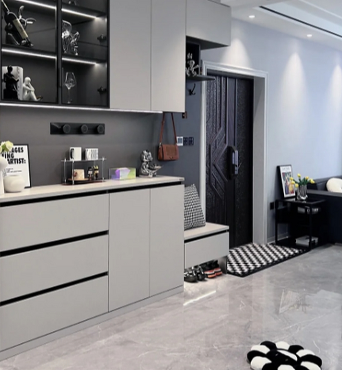 黑白灰的全屋定制配色