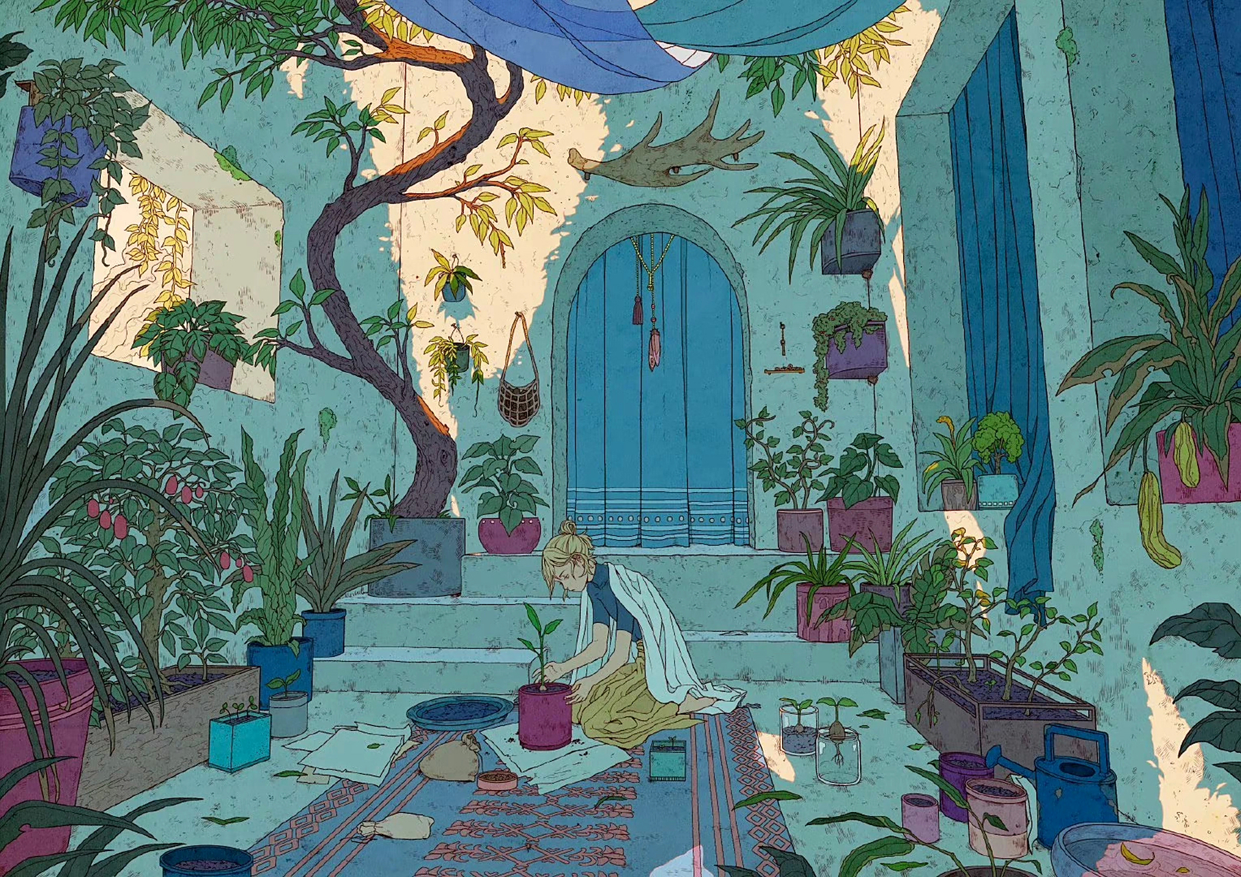 奇幻复古风,静谧美好. cr:芬兰插画师ionomycin