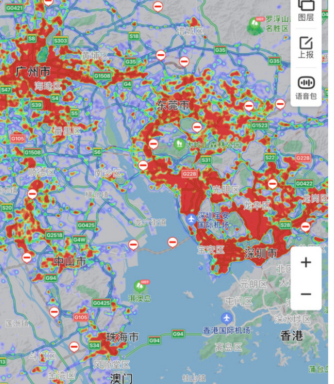 广州黄埔区人口热力图图片