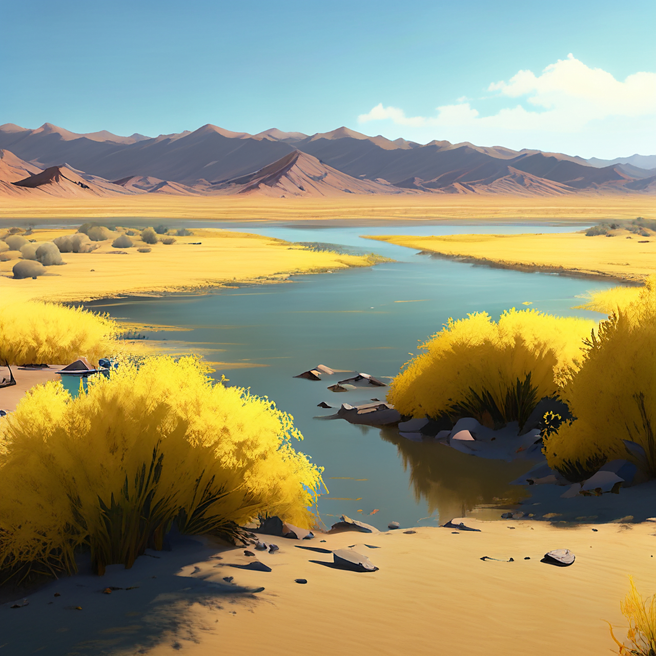 江天漠漠但黄芦,雁鹜相呼日已晡.优美,4k,平和#百度ai绘图黑科技