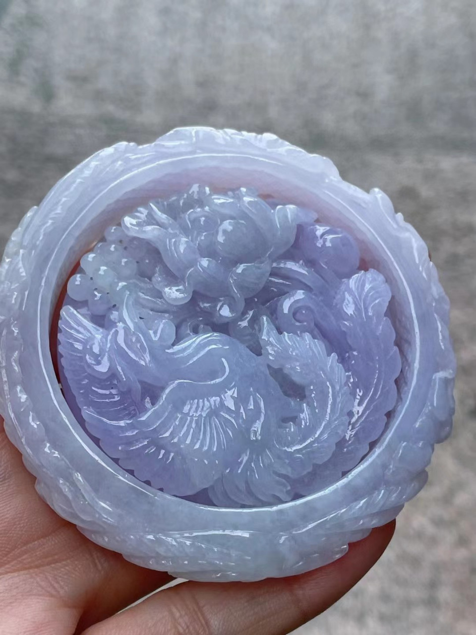 翡翠a货:一手货源【手镯,凤穿牡丹吊坠】,老坑冰糯种满紫,完美细腻起