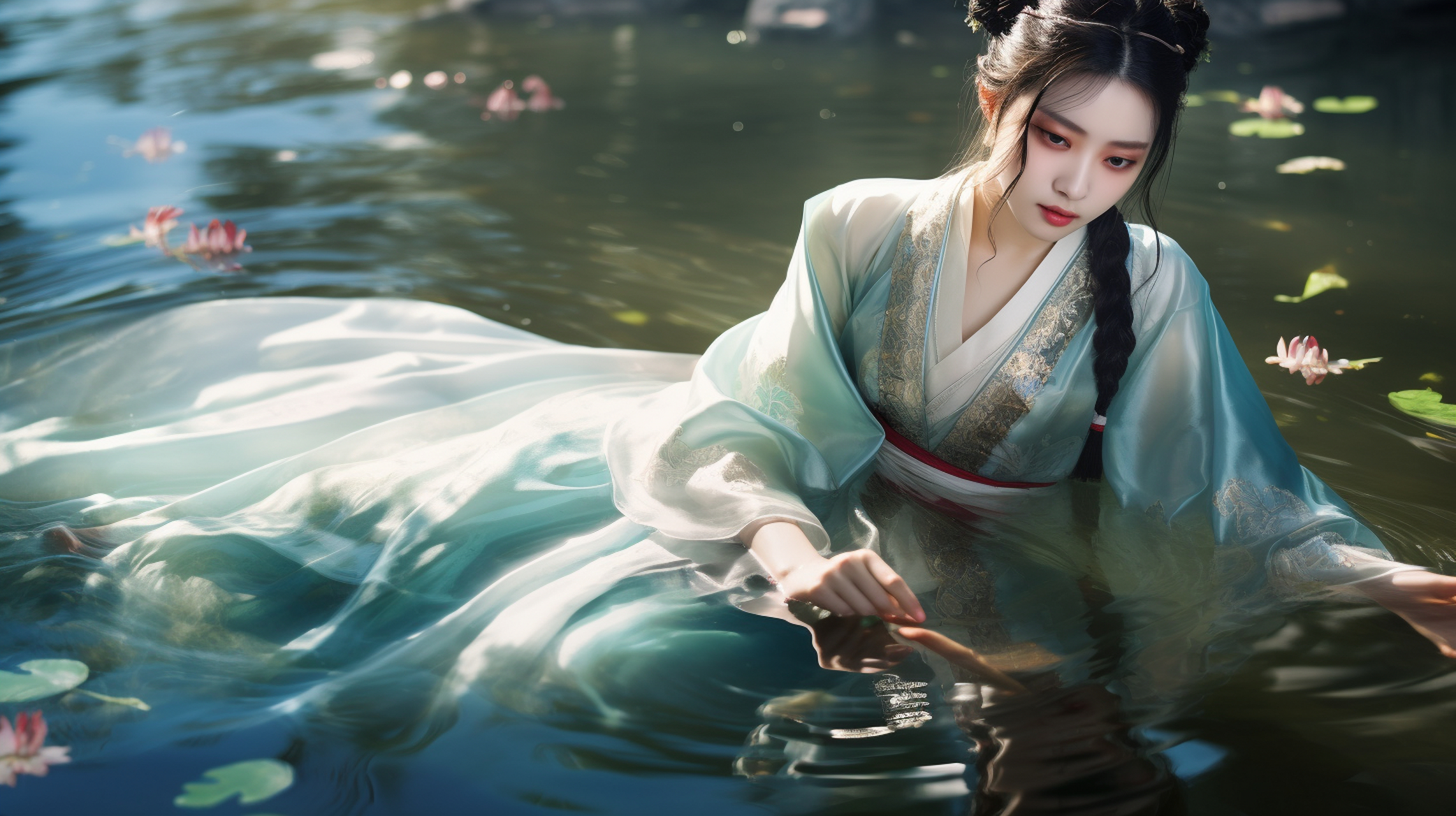 美人出浴图 #手机壁纸# #美女# #帅气小姐姐# #二次元美图