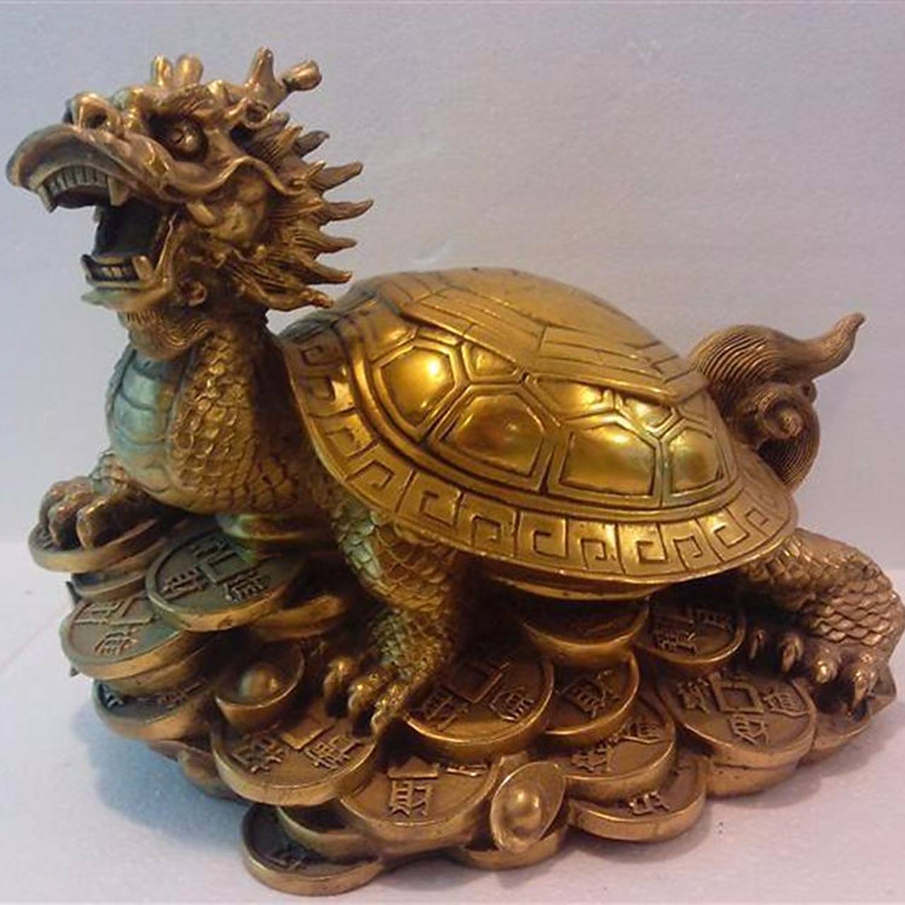 仿铜龙龟雕塑 五帝钱铜龙龟摆件 招财铜龙龟定做 八卦铜龙龟雕塑 寺庙