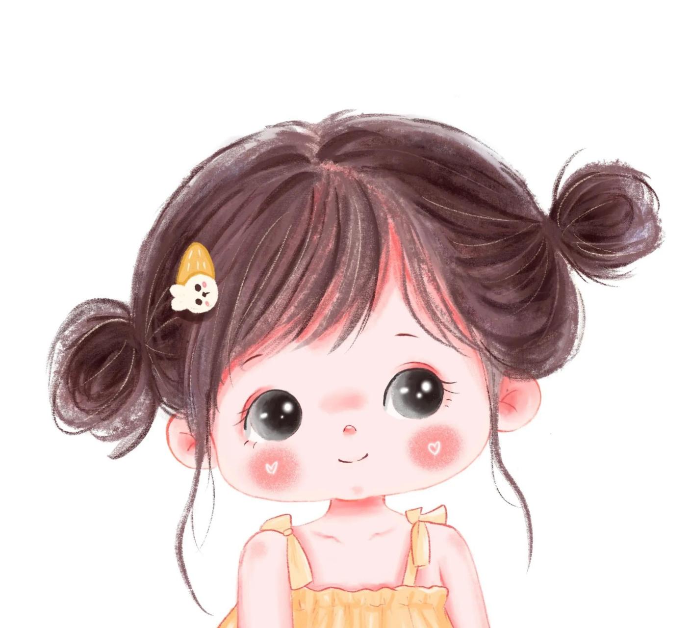 gif创作人# q萌头像 呆萌,可爱的小女孩～ [玫瑰] 画师:尹小悦