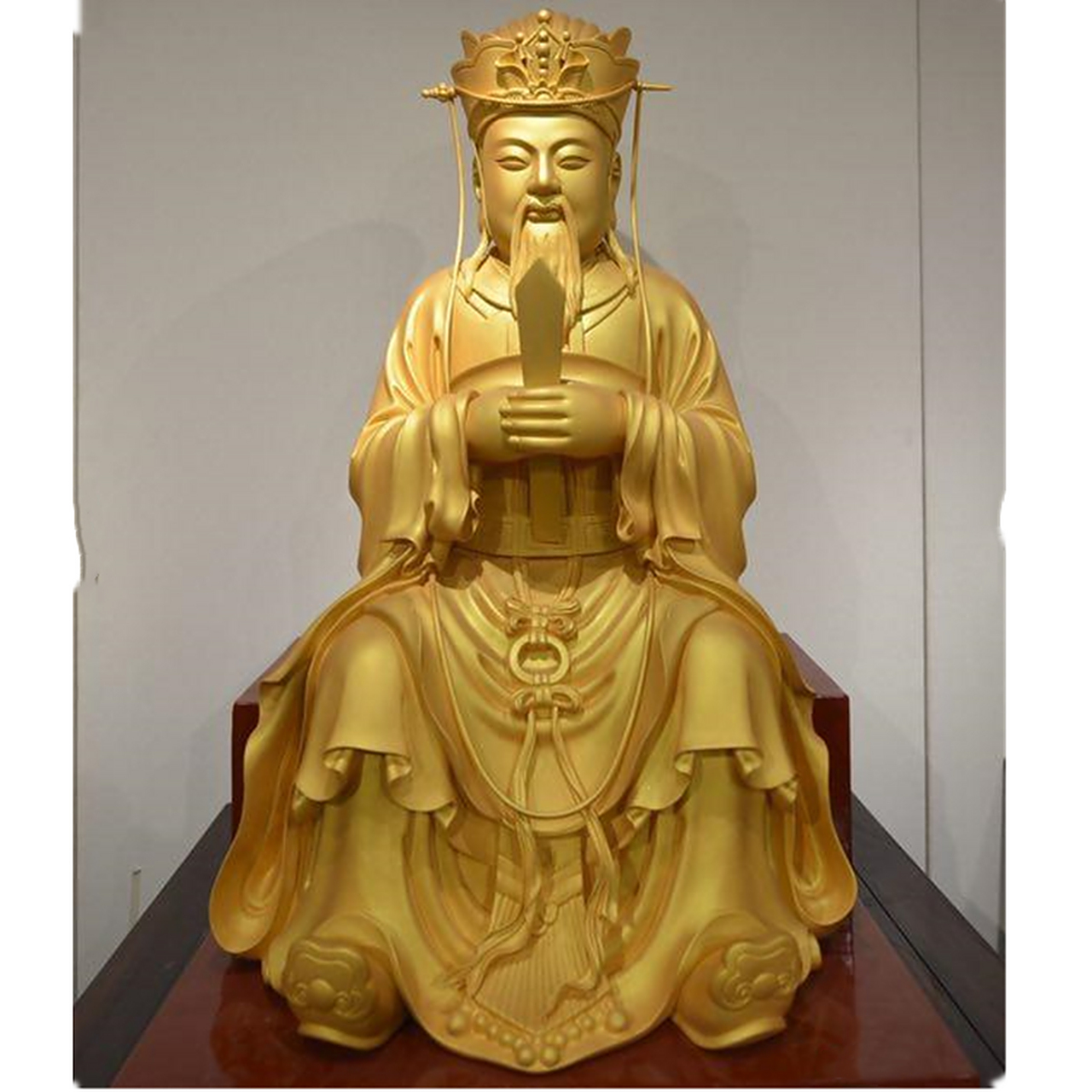 黄铜城隍爷雕塑定制 精品铜雕城隍爷奶寺庙铜佛像 道教神像铸造厂家