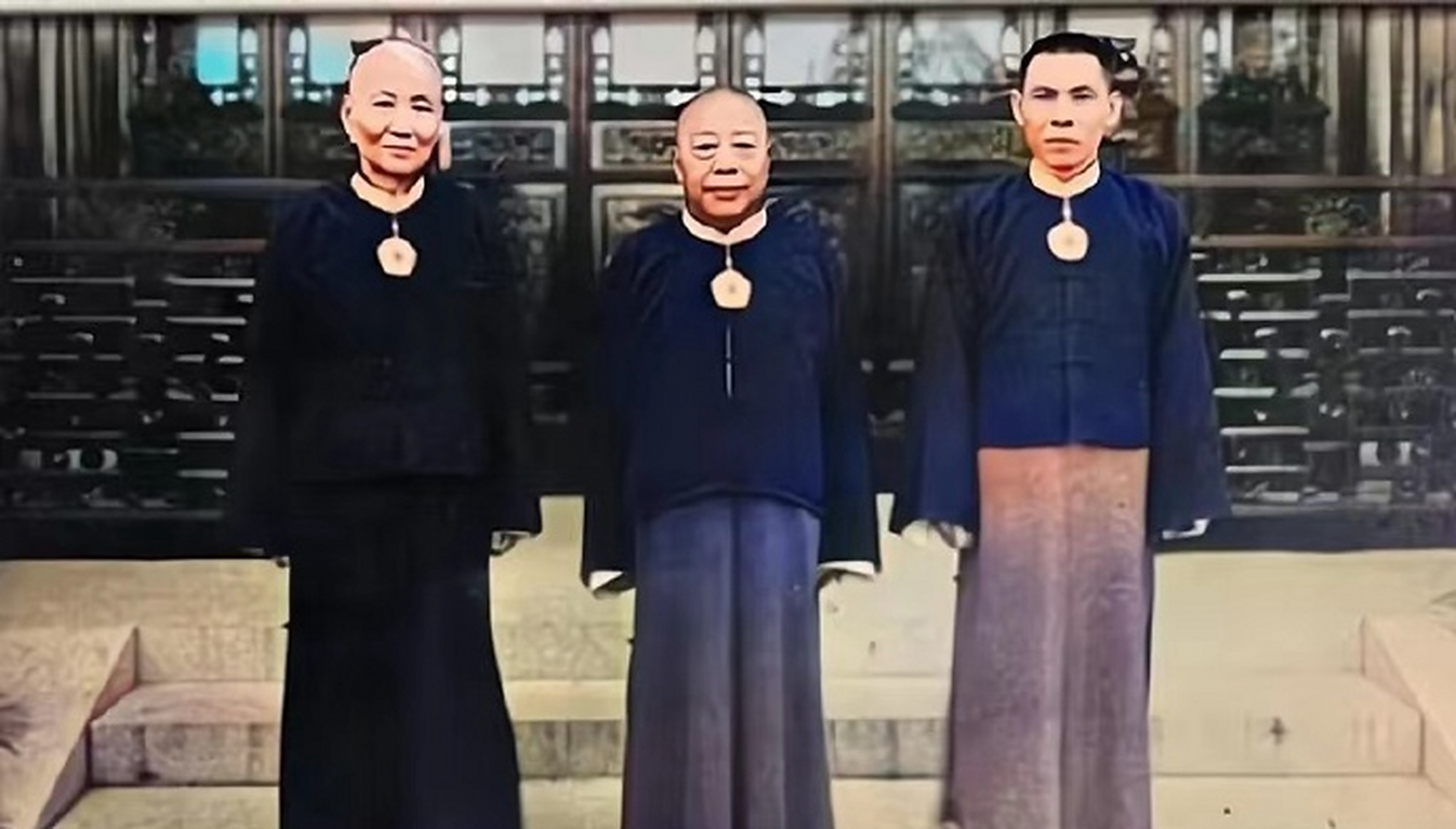 1935年,上海,黄金荣,杜月笙,张啸林的合影