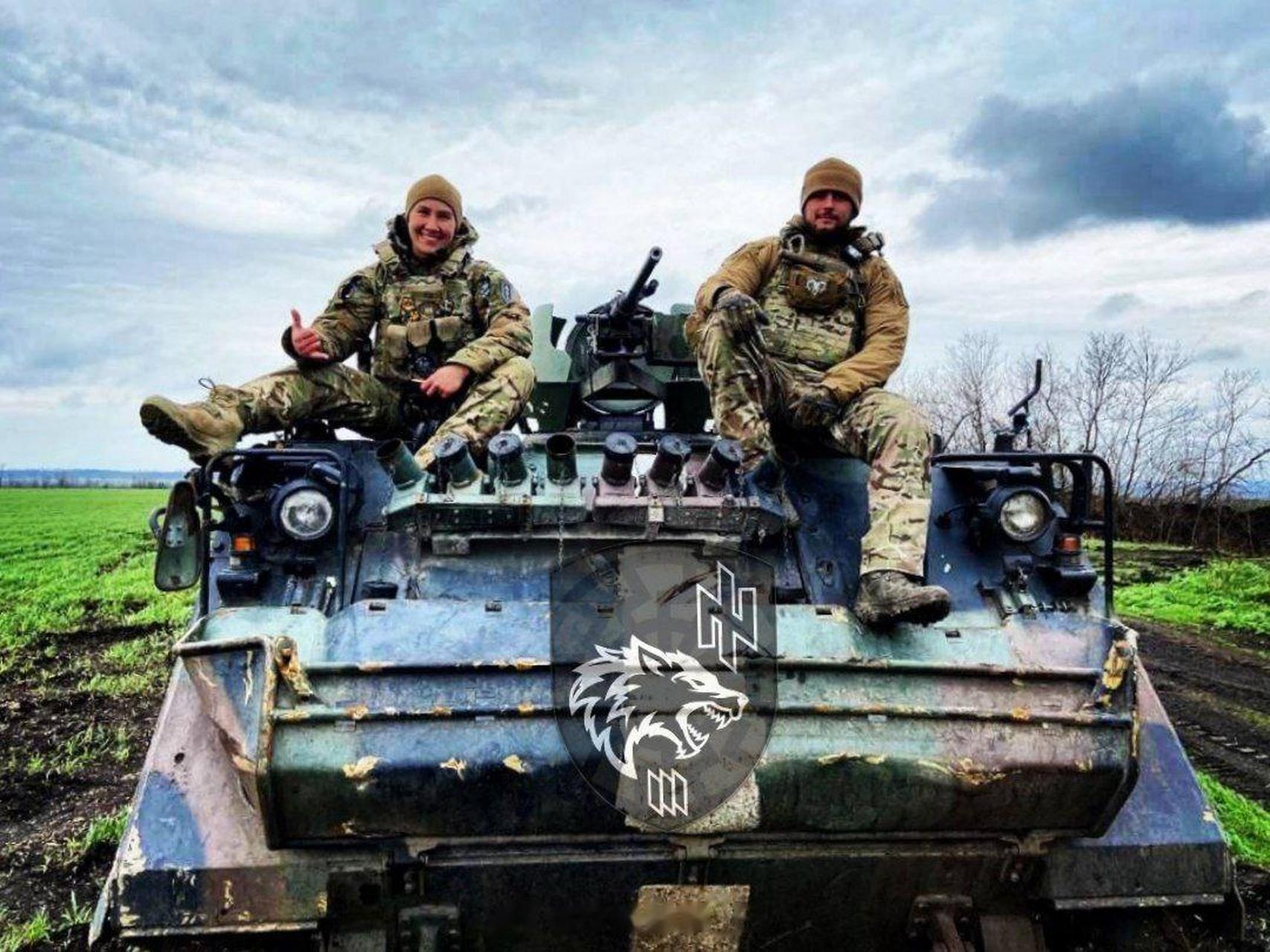 巴赫穆特附近,乌克兰第3"亚速"突击旅第1营第3连的部队.